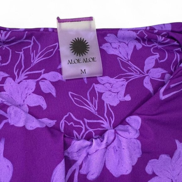 Aloe Women's Purple Floral Reversible 2 Piece Bikini - Top (M), Bottoms (S) NWT - Picture 5 of 10